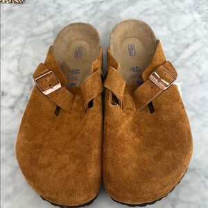 Birkenstock Tan Clogs Slip-On Suede